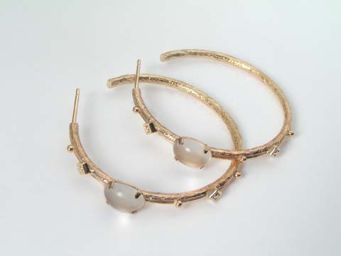 cabachon moonstone earrings