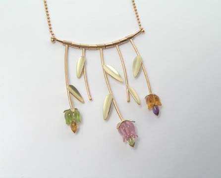 peridot pink tourmaline amethyst pendant