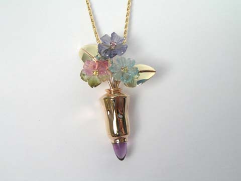 tourmaline aquamarine amethyst peridot pendant
