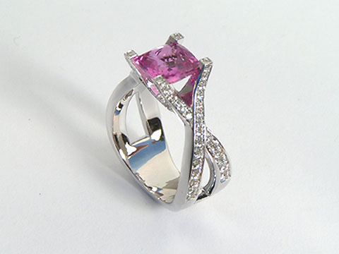 pink sapphire diamond ring