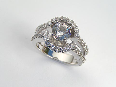 diamonds with cubic zirconia center