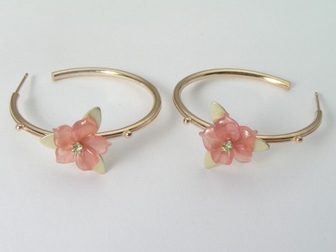 rhodachrosite and peridot earrings