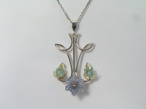 Calcedony, Tourmaline, Lemon Quartz, Citirne, Cultured Pearls