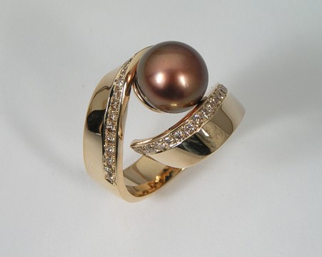tahitian pearl diamonds ring