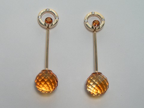 Citrine Ball Earrings